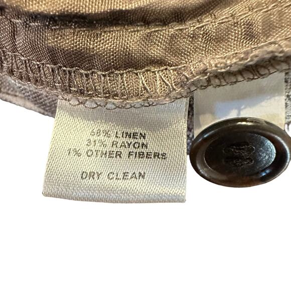 LOFT Ann Taylor women’s shorts linen striped cuff Size 8 - Picture 3 of 5